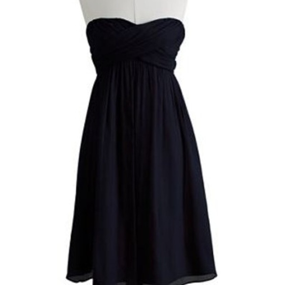 J. CREW Taryn Silk Chiffon Strapless Dress (I1) - Picture 2 of 4